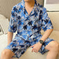 Unisex Blue Leaf Print Pajama Set - image 2