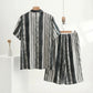 Unisex Ink Stripe Mandarin Collar Pajamas - image 2