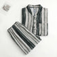 Unisex Ink Stripe Mandarin Collar Pajamas - image 1