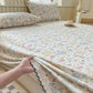 Botanical Leaf Cotton Bedspread with Scalloped Trim - image 3