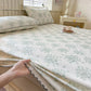 Floral Leaf Cotton Bedspread with Lace Trim - image 4