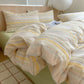 Nordic Multicolor Stripe Washed Cotton Bedding Set - Yellow - King - Bedding Set - image 2