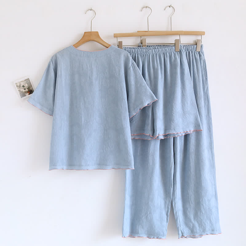 Sky Blue Cotton Pajama Set(PCS) - image 2