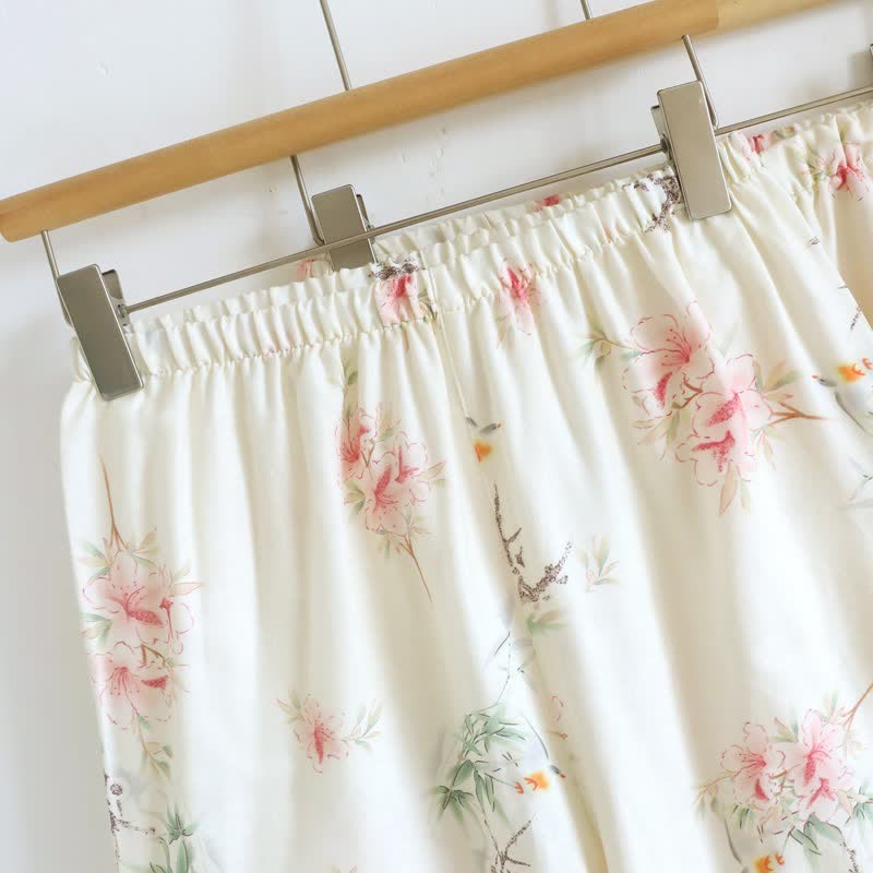 Floral Cotton Short Sleeve Pajama Set(3PCS) - image 11