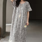 Boho Gray Cotton Tassel Nightgown - image 2