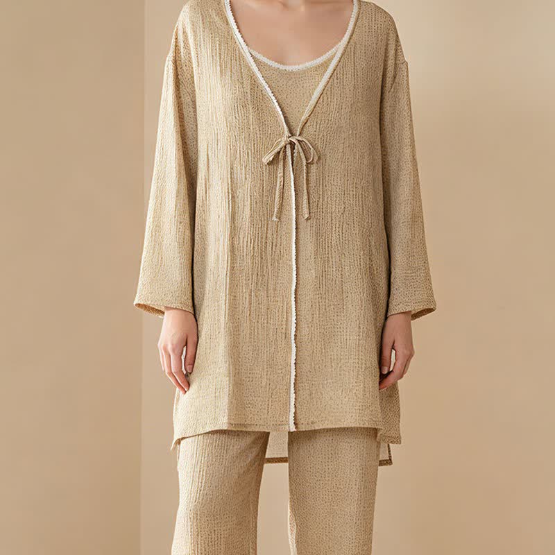 Cotton Printed Women's Pajama Set(3PCS) - image 4