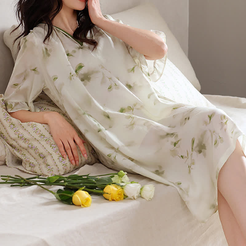 Floral Ruffle Sleeve Lounge Nightdress - image 13