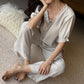 Solid Color Padded Ruffle Pajama Set - image 14