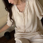 Solid Color Padded Ruffle Pajama Set - image 18