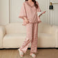Pink Ruffle Trim Jacquard Pajama Set(3PCS) - image 7