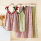 Cotton Gauze Bow Strap Pajama Set - image 0
