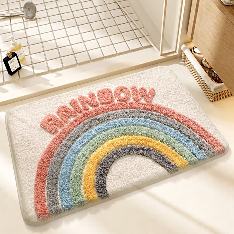 Modern Rainbow Plush Bath Rug - Rainbow - 31'' × 47'' - image 0