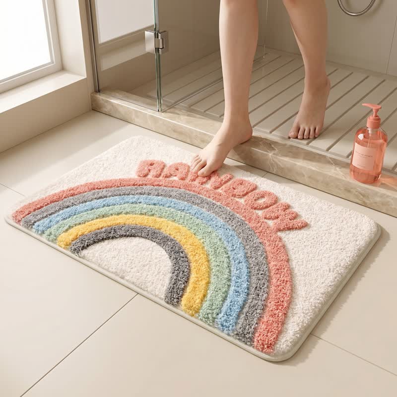 Modern Rainbow Plush Bath Rug - image 3