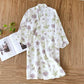 Violet Floral Cotton Kimono Robe - image 1