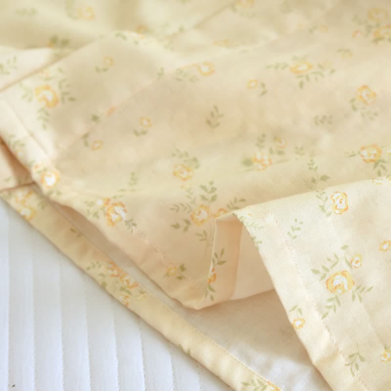 Yellow Botanical Cotton Gauze Kimono Robe - image 10