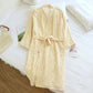 Yellow Botanical Cotton Gauze Kimono Robe - image 3