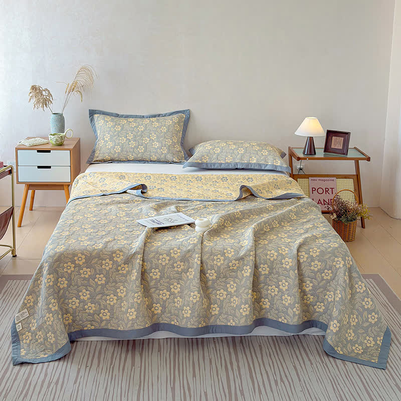 3-Layer Muslin Cotton Floral Blanket Quilt - image 3