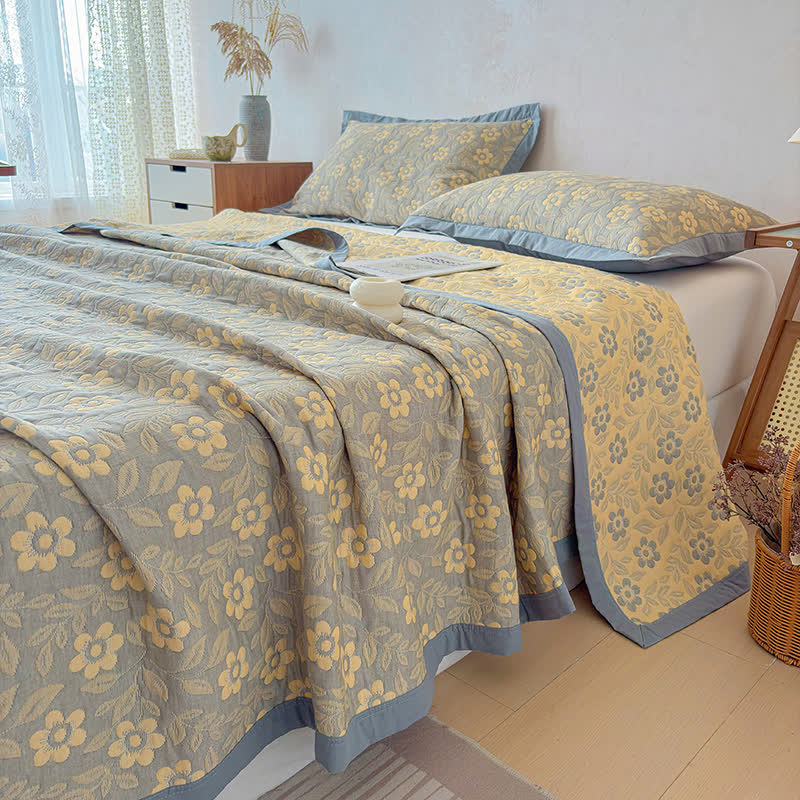 3-Layer Muslin Cotton Floral Blanket Quilt - image 7