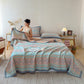 Geometric Wheat 3-Layer Muslin Cotton Quilt - image 2