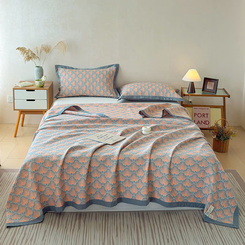 Jacquard Sea Shell 3-Layer Muslin Cotton Quilt - image 3