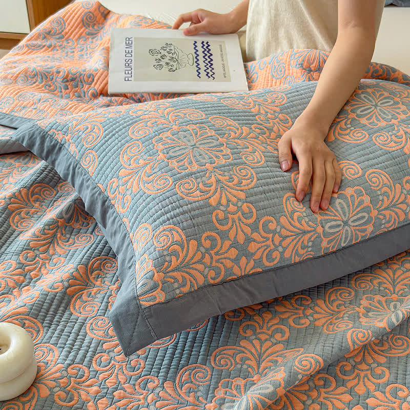 Vintage 3-Layer Muslin Cotton Bedspread Quilt - image 10