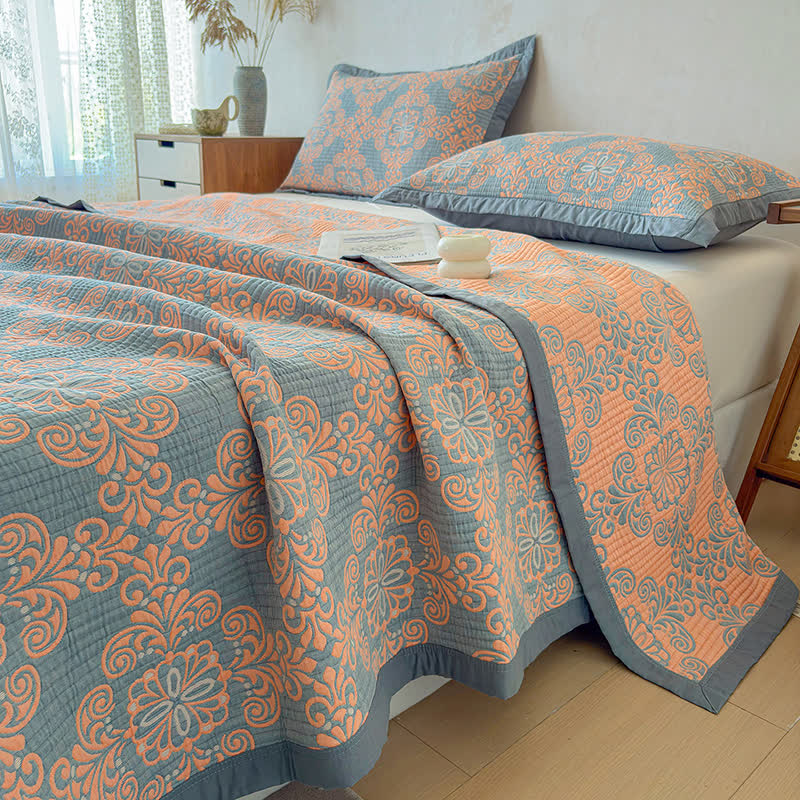 Vintage 3-Layer Muslin Cotton Bedspread Quilt - image 6