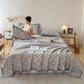 Milanese Medallion Tile Cotton Gauze Bedspread Quilt - image 1