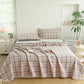 Flower & Plaid Jacquard Cotton Quilt - image 1
