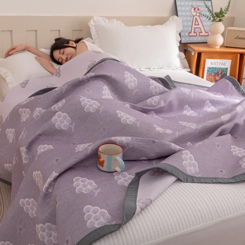 Reversible Purple Grape Cotton Quilt - image 7