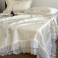 Ruffled Gray Leaf Jacquard Bedspread Set - image 6