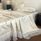Ruffled Gray Leaf Jacquard Bedspread Set - image 2