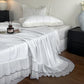 Ruffled Vertical Floral Bedspread Set - Light Gray - Queen - image 8