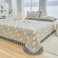 Ruffled Vintage Geometric Twill Cotton Coverlet - image 3