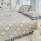 Ruffled Vintage Geometric Twill Cotton Coverlet - image 5