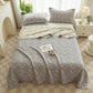 Reversible Rustic Flower Jacquard Cotton Quilt - Gray - 2PCS Pillowcases - 19" x 29" - image 5
