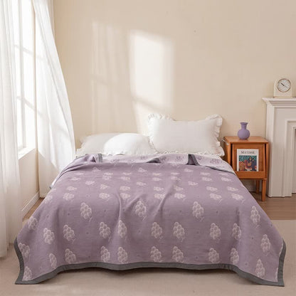 Reversible Purple Grape Cotton Quilt - 2PCS Pillow Towels - 20" x 31" - image 0