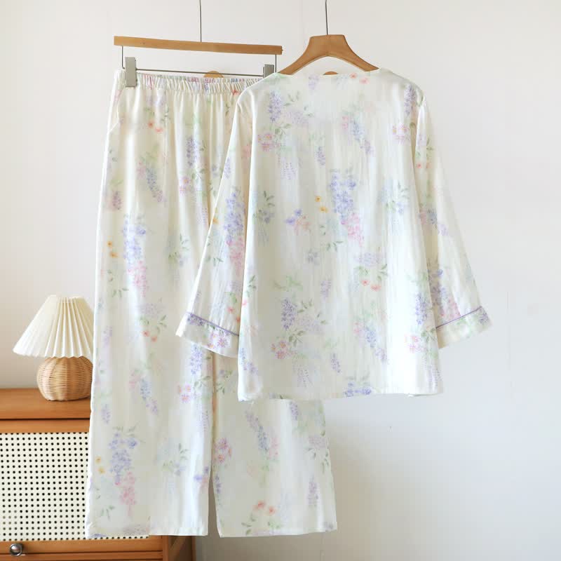 Floral Cotton Double Gauze Lounge Set - image 1
