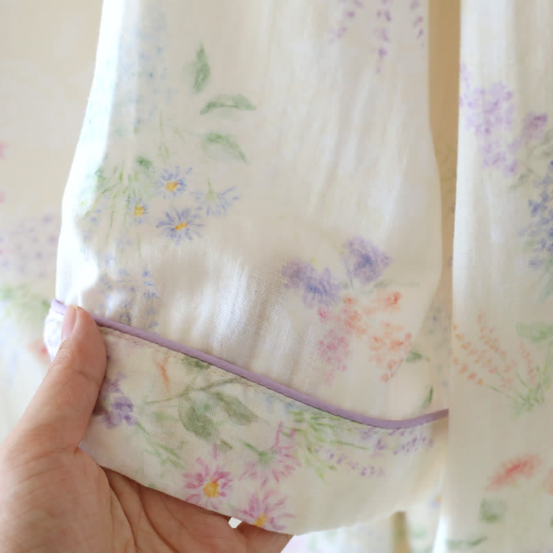 Floral Cotton Double Gauze Lounge Set - image 3