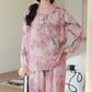 Oriental Branch Long Sleeve Pajama Set - Pink - XXL - image 5