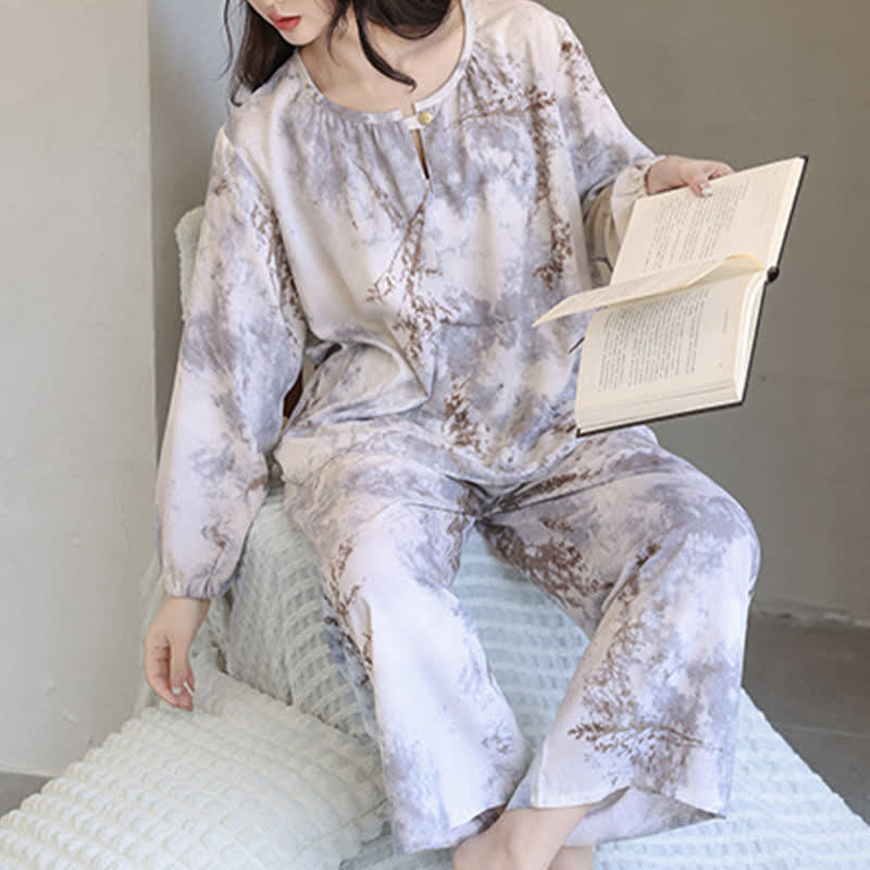 Oriental Branch Long Sleeve Pajama Set - image 4