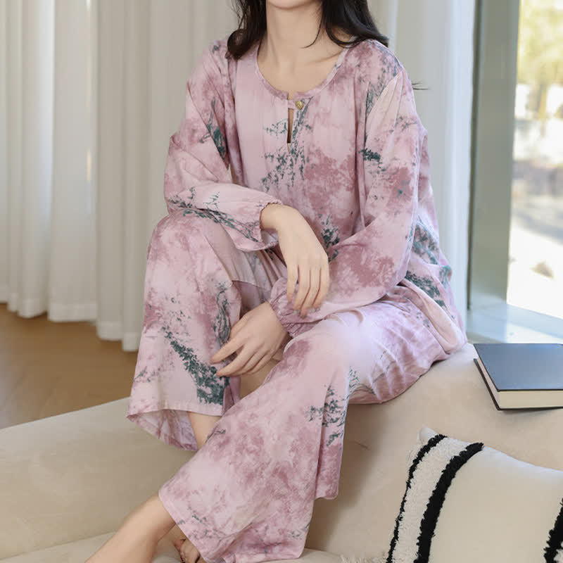Oriental Branch Long Sleeve Pajama Set - image 7