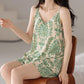 Vintage Green Patterm Sleeveless Women's Pajamas - image 1
