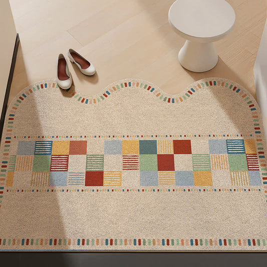 Retro Colorblock Wave Edge Rug - Colorful - 31'' × 47'' - image 0