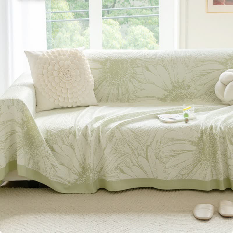 Artistic Sunflower Chenille Sofa Throw Blanket - image 2