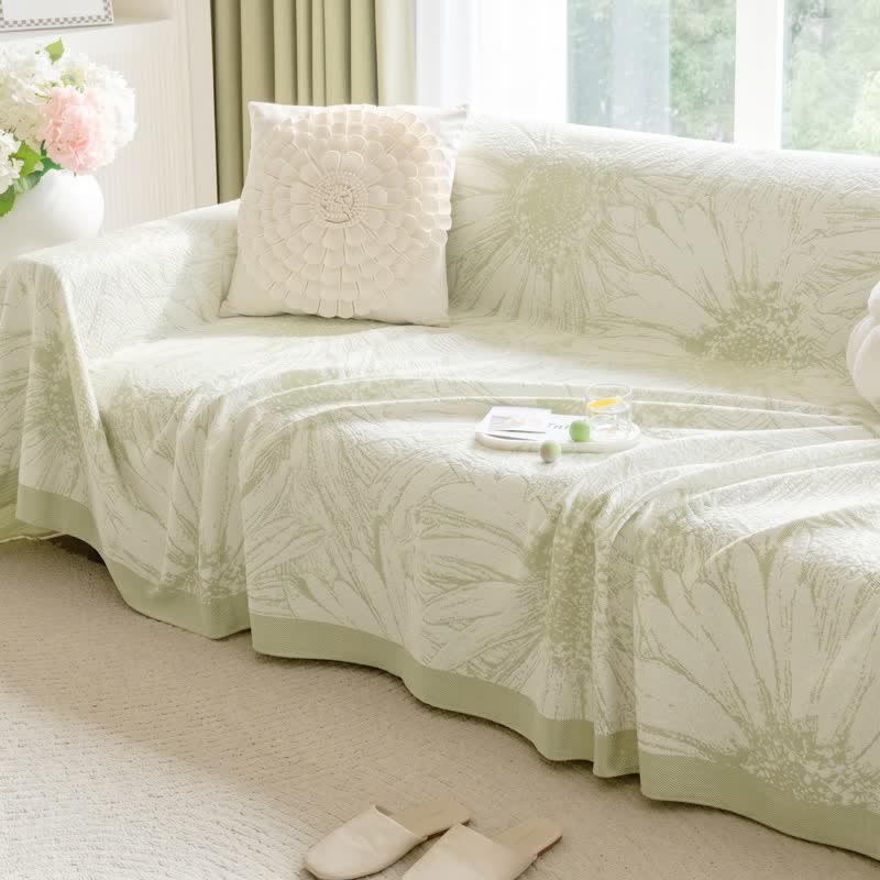 Artistic Sunflower Chenille Sofa Throw Blanket - image 3