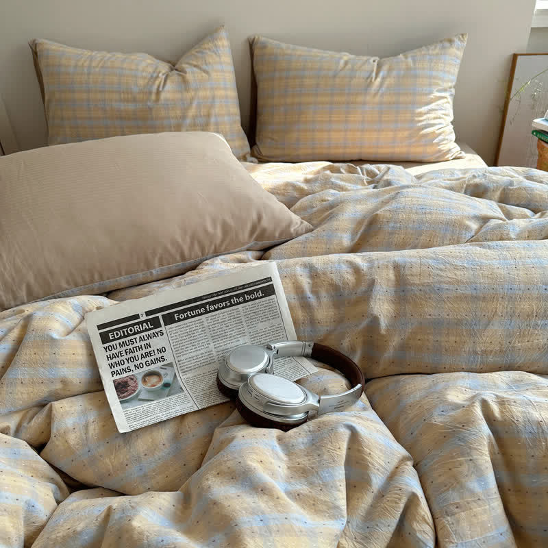 Modern Stripe Washed Cotton Bedding Set - image 1