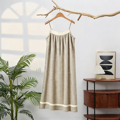 Vintage Abstract Print Cami Nightgown - Beige - XL - image 0