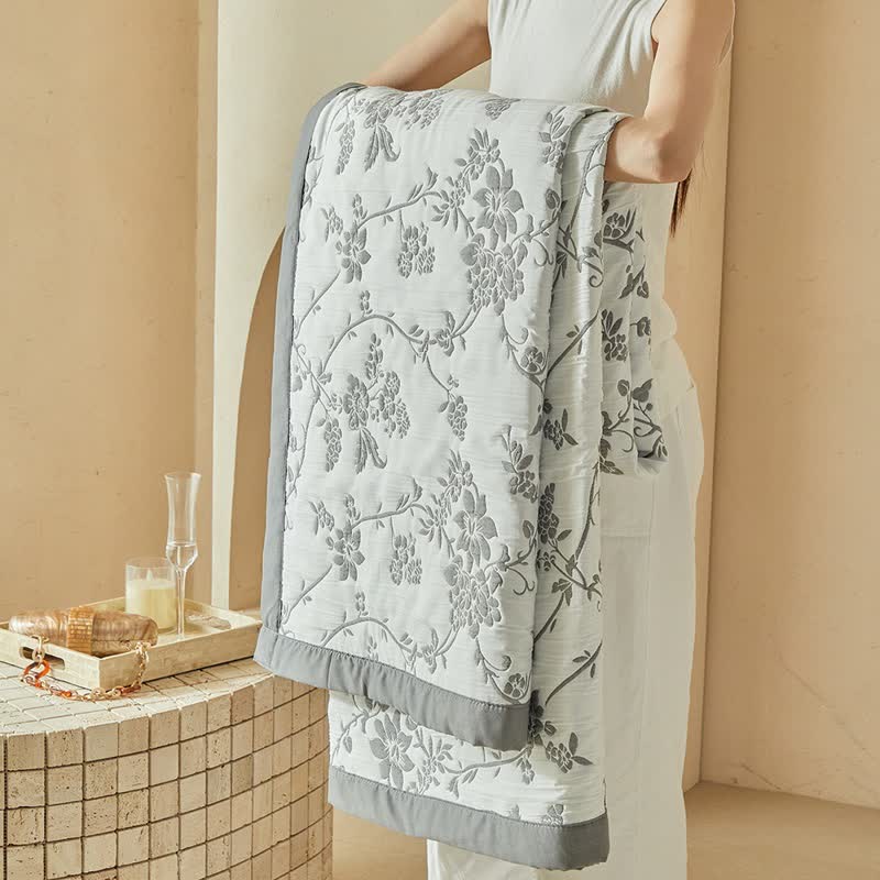 Branch & Floral Reversible Quilt Set - image 9