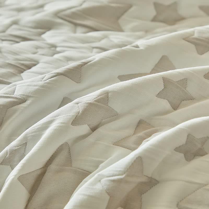 Neutral Star Pattern Reversible Quilt Set - image 18