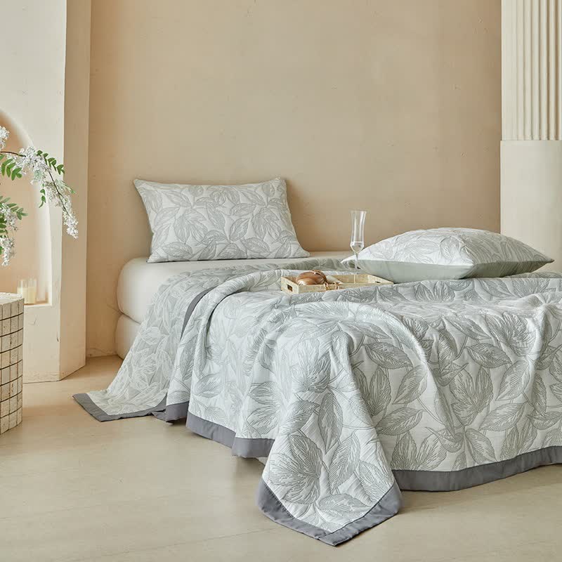 Botanical Leaf Print Quilt Set - image 6
